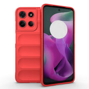 For Motorola Moto G15 4G Global Magic Shield TPU + Flannel Phone Case(Red)