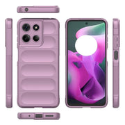 For Motorola Moto G15 4G Global Magic Shield TPU + Flannel Phone Case(Purple)