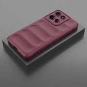 For Motorola Moto G15 4G Global Magic Shield TPU + Flannel Phone Case(Wine Red)