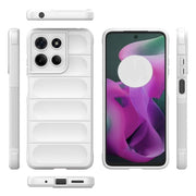 For Motorola Moto G15 4G Global Magic Shield TPU + Flannel Phone Case(White)