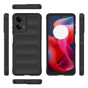 For Motorola Moto G24 4G Global Magic Shield TPU + Flannel Phone Case(Black)