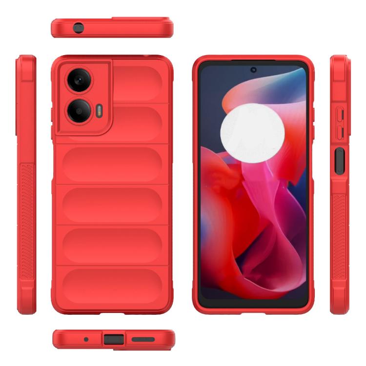 For Motorola Moto G24 4G Global Magic Shield TPU + Flannel Phone Case(Red)