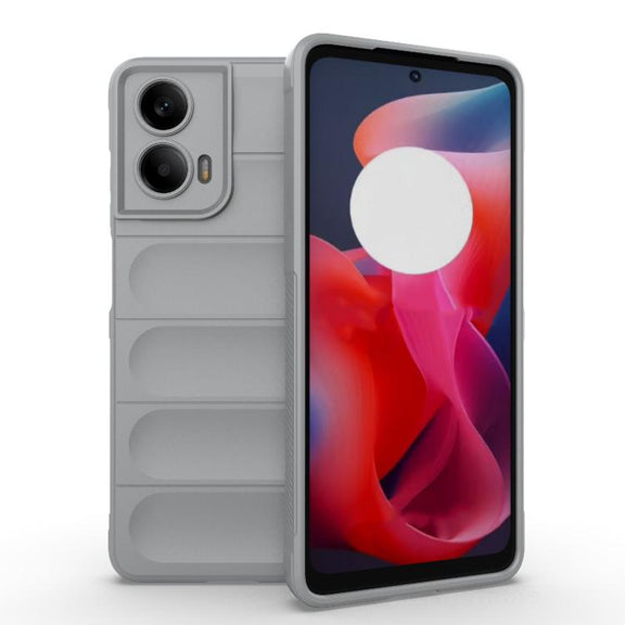 For Motorola Moto G24 4G Global Magic Shield TPU + Flannel Phone Case(Grey)