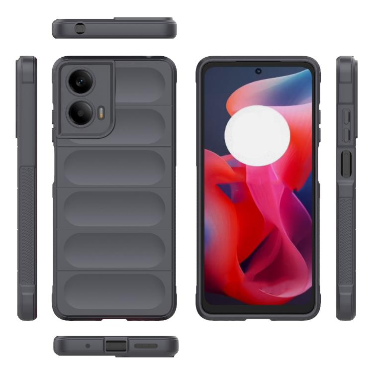 For Motorola Moto G24 4G Global Magic Shield TPU + Flannel Phone Case(Dark Grey)
