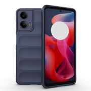For Motorola Moto G24 4G Global Magic Shield TPU + Flannel Phone Case(Dark Blue)