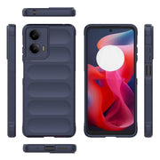 For Motorola Moto G24 4G Global Magic Shield TPU + Flannel Phone Case(Dark Blue)