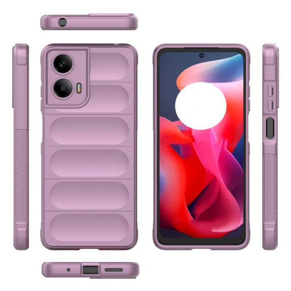 For Motorola Moto G24 4G Global Magic Shield TPU + Flannel Phone Case(Purple)