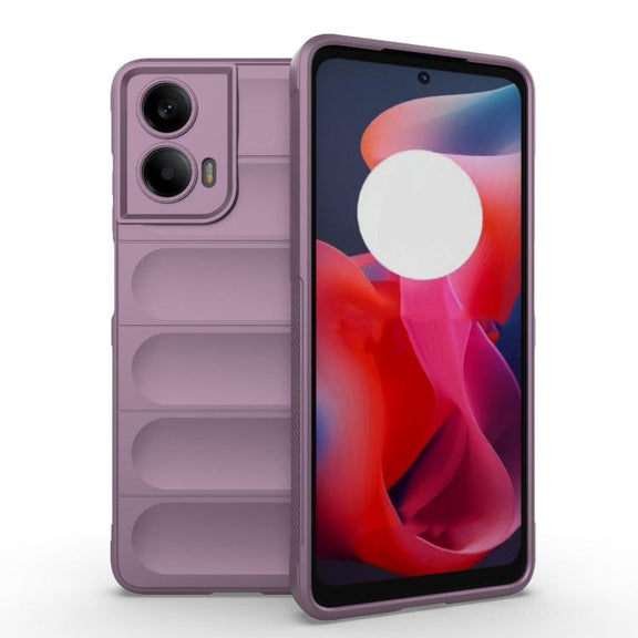 For Motorola Moto G24 4G Global Magic Shield TPU + Flannel Phone Case(Purple)