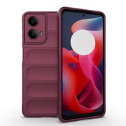 For Motorola Moto G24 4G Global Magic Shield TPU + Flannel Phone Case(Wine Red)