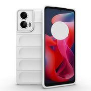 For Motorola Moto G24 4G Global Magic Shield TPU + Flannel Phone Case(White)