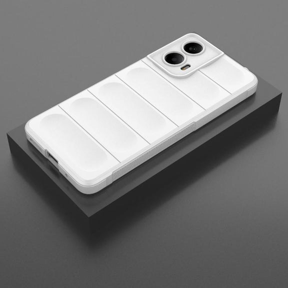 For Motorola Moto G24 4G Global Magic Shield TPU + Flannel Phone Case(White)