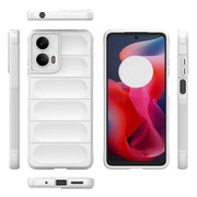 For Motorola Moto G24 4G Global Magic Shield TPU + Flannel Phone Case(White)
