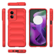 For Motorola Moto G55 5G Global Magic Shield TPU + Flannel Phone Case(Red)