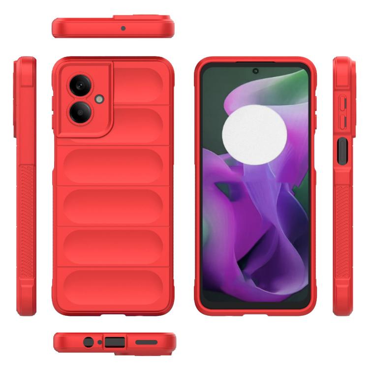 For Motorola Moto G55 5G Global Magic Shield TPU + Flannel Phone Case(Red)