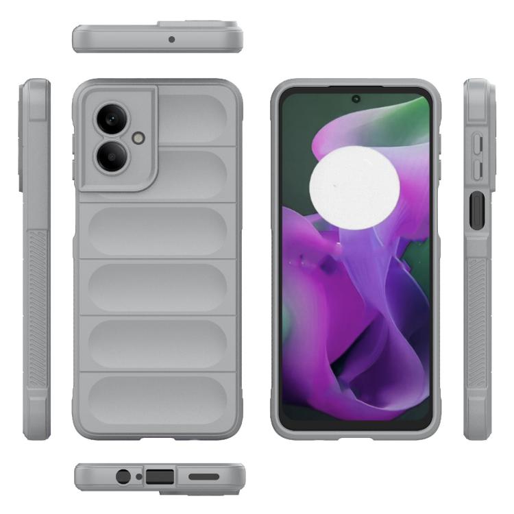 For Motorola Moto G55 5G Global Magic Shield TPU + Flannel Phone Case(Grey)
