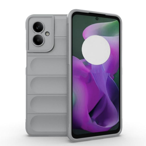 For Motorola Moto G55 5G Global Magic Shield TPU + Flannel Phone Case(Grey)