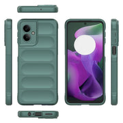 For Motorola Moto G55 5G Global Magic Shield TPU + Flannel Phone Case(Dark Green)