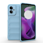 For Motorola Moto G55 5G Global Magic Shield TPU + Flannel Phone Case(Light Blue)