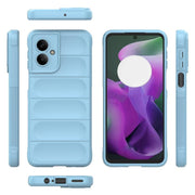 For Motorola Moto G55 5G Global Magic Shield TPU + Flannel Phone Case(Light Blue)