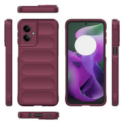 For Motorola Moto G55 5G Global Magic Shield TPU + Flannel Phone Case(Wine Red)