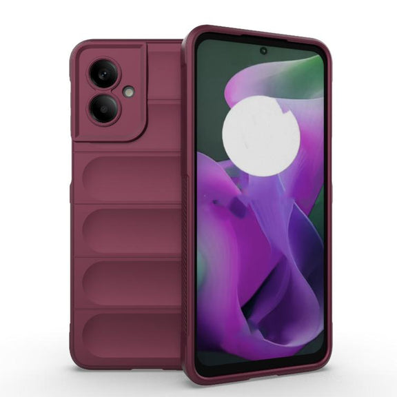 For Motorola Moto G55 5G Global Magic Shield TPU + Flannel Phone Case(Wine Red)