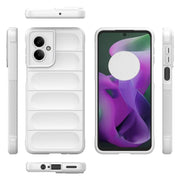 For Motorola Moto G55 5G Global Magic Shield TPU + Flannel Phone Case(White)