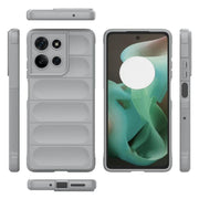 For Motorola Moto G75 5G Global Magic Shield TPU + Flannel Phone Case(Grey)