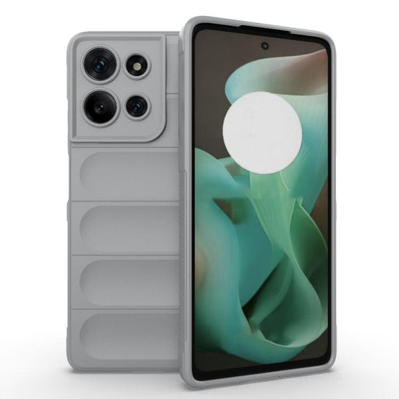 For Motorola Moto G75 5G Global Magic Shield TPU + Flannel Phone Case(Grey)