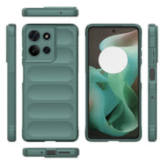For Motorola Moto G75 5G Global Magic Shield TPU + Flannel Phone Case(Dark Green)