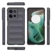 For Motorola Moto G75 5G Global Magic Shield TPU + Flannel Phone Case(Dark Grey)