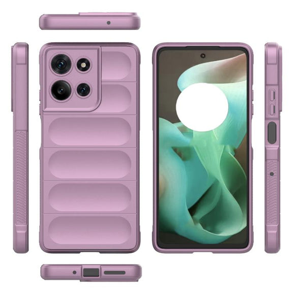 For Motorola Moto G75 5G Global Magic Shield TPU + Flannel Phone Case(Purple)