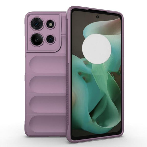 For Motorola Moto G75 5G Global Magic Shield TPU + Flannel Phone Case(Purple)