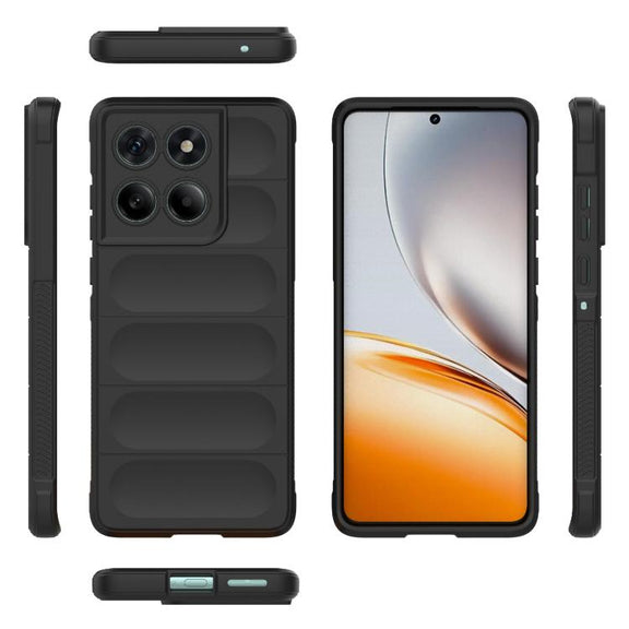 For Motorola Edge 60 Fusion 5G Global Magic Shield TPU + Flannel Phone Case(Black)