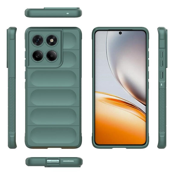 For Motorola Edge 60 Fusion 5G Global Magic Shield TPU + Flannel Phone Case(Dark Green)