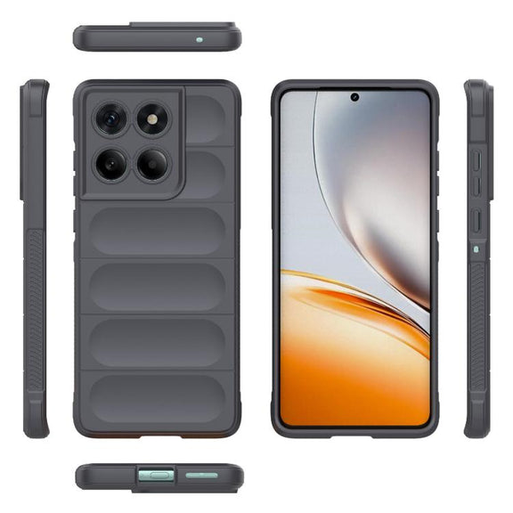 For Motorola Edge 60 Fusion 5G Global Magic Shield TPU + Flannel Phone Case(Dark Grey)