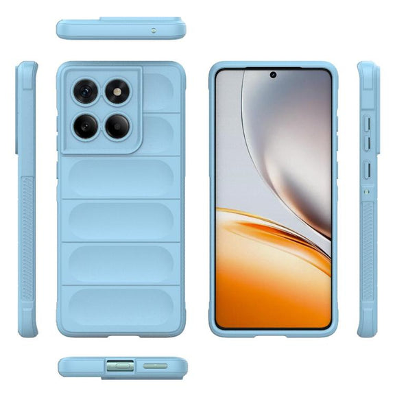 For Motorola Edge 60 Fusion 5G Global Magic Shield TPU + Flannel Phone Case(Light Blue)
