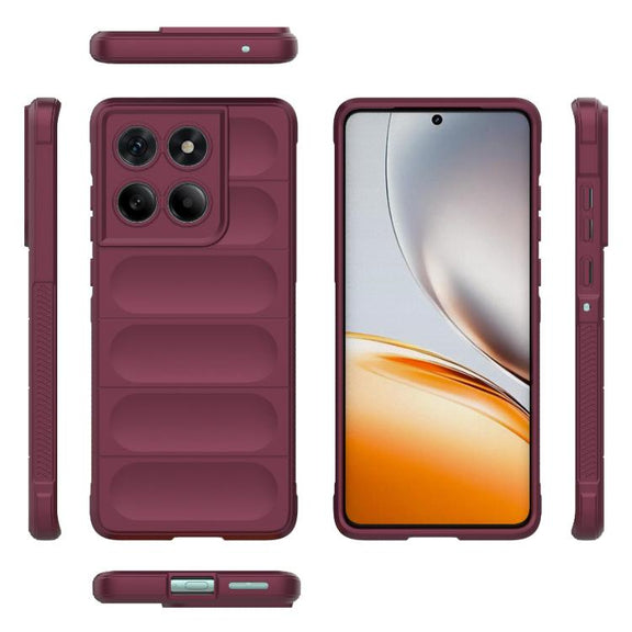 For Motorola Edge 60 Fusion 5G Global Magic Shield TPU + Flannel Phone Case(Wine Red)