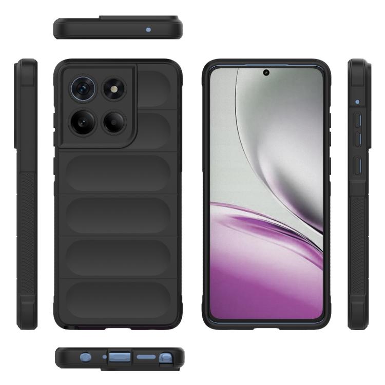 For Motorola Edge 60 Stylus 5G Global Magic Shield TPU + Flannel Phone Case(Black)