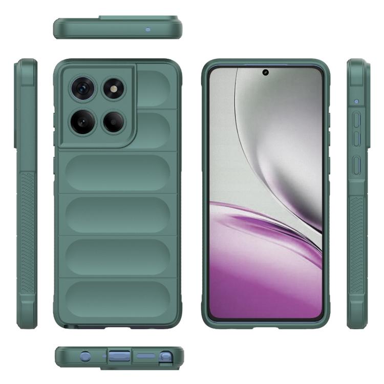 For Motorola Edge 60 Stylus 5G Global Magic Shield TPU + Flannel Phone Case(Dark Green)