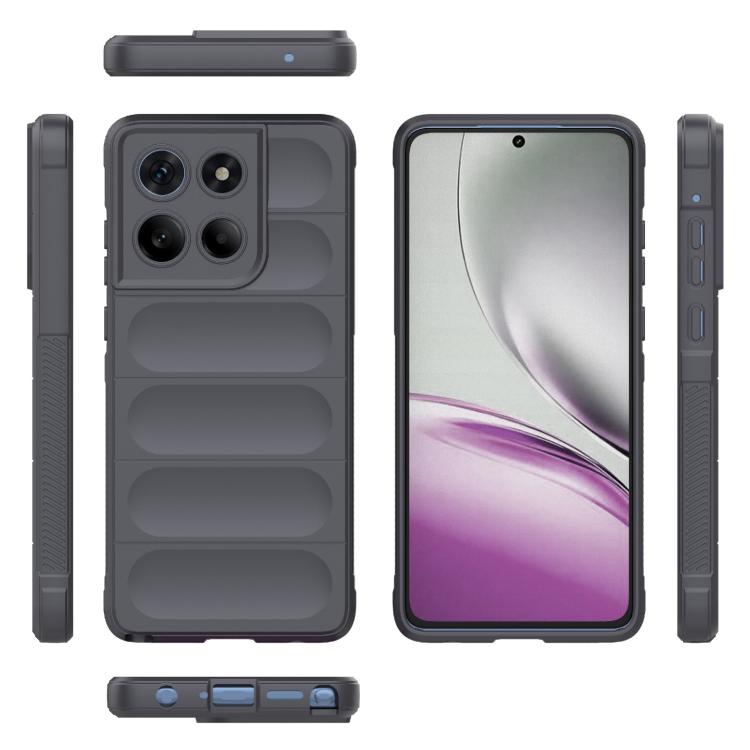 For Motorola Edge 60 Stylus 5G Global Magic Shield TPU + Flannel Phone Case(Dark Grey)