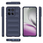 For Motorola Edge 60 Stylus 5G Global Magic Shield TPU + Flannel Phone Case(Dark Blue)