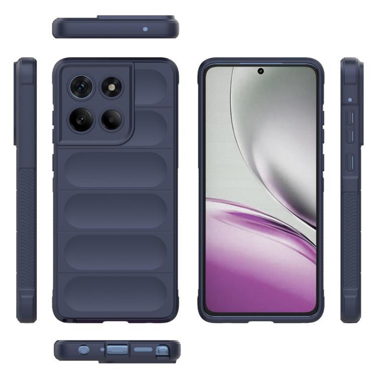 For Motorola Edge 60 Stylus 5G Global Magic Shield TPU + Flannel Phone Case(Dark Blue)