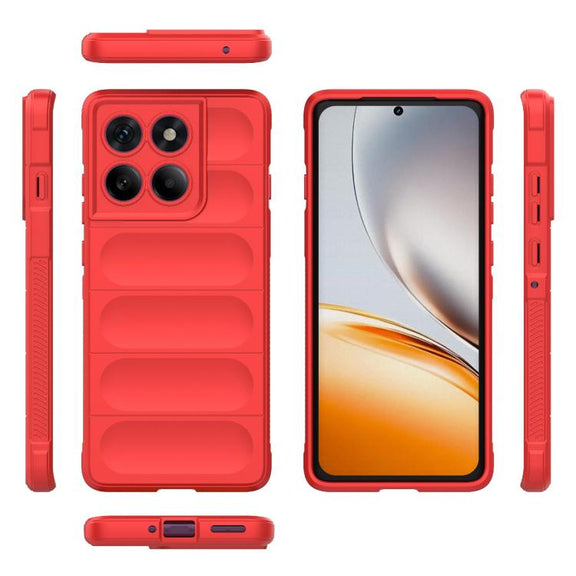 For Motorola Edge 60 Pro 5G Magic Shield TPU + Flannel Phone Case(Red)