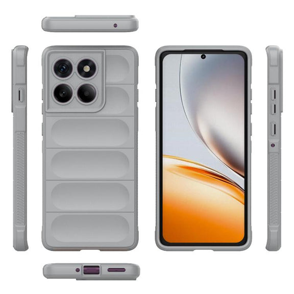 For Motorola Edge 60 Pro 5G Magic Shield TPU + Flannel Phone Case(Grey)