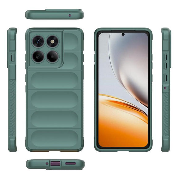 For Motorola Edge 60 Pro 5G Magic Shield TPU + Flannel Phone Case(Dark Green)