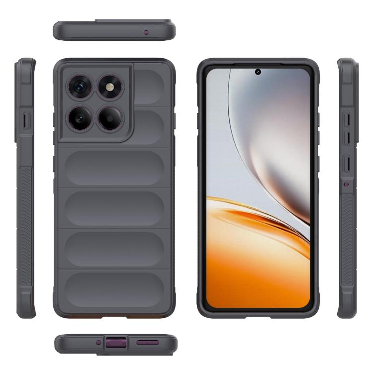 For Motorola Edge 60 Pro 5G Magic Shield TPU + Flannel Phone Case(Dark Grey)