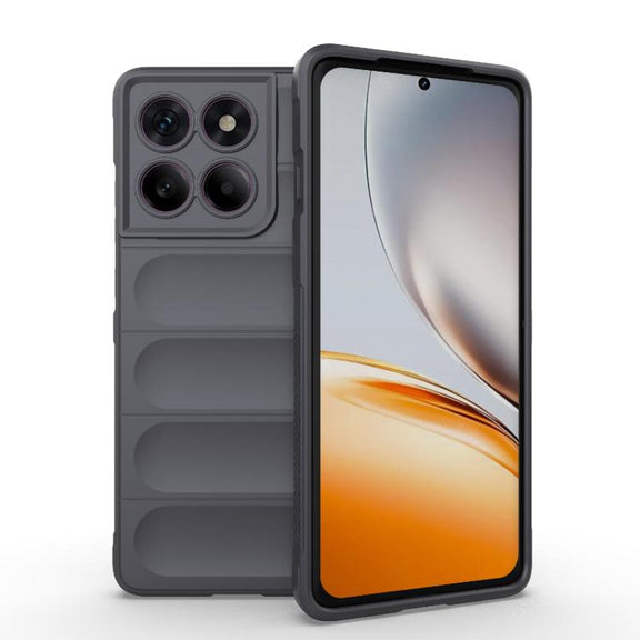 For Motorola Edge 60 Pro 5G Magic Shield TPU + Flannel Phone Case(Dark Grey)