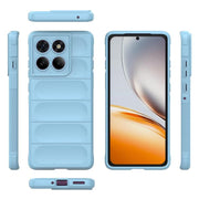 For Motorola Edge 60 Pro 5G Magic Shield TPU + Flannel Phone Case(Light Blue)