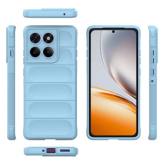 For Motorola Edge 60 Pro 5G Magic Shield TPU + Flannel Phone Case(Light Blue)