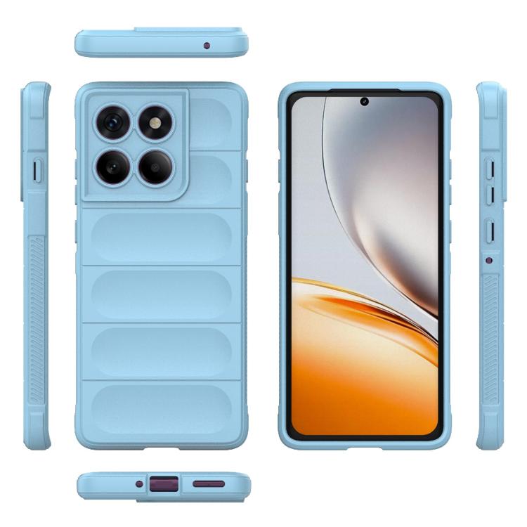 For Motorola Edge 60 Pro 5G Magic Shield TPU + Flannel Phone Case(Light Blue)